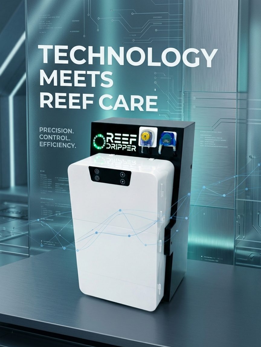 Reef Dripper device in a futuristic lab